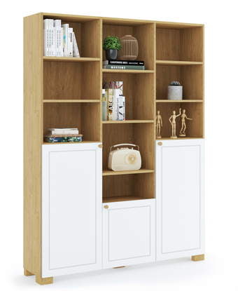 Könyvespolc 150 magas Frame Oak White