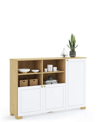 Könyvespolc 150 alacsony Frame Oak White