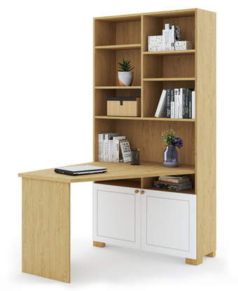 Polcos-íróasztal jobb Frame Oak White